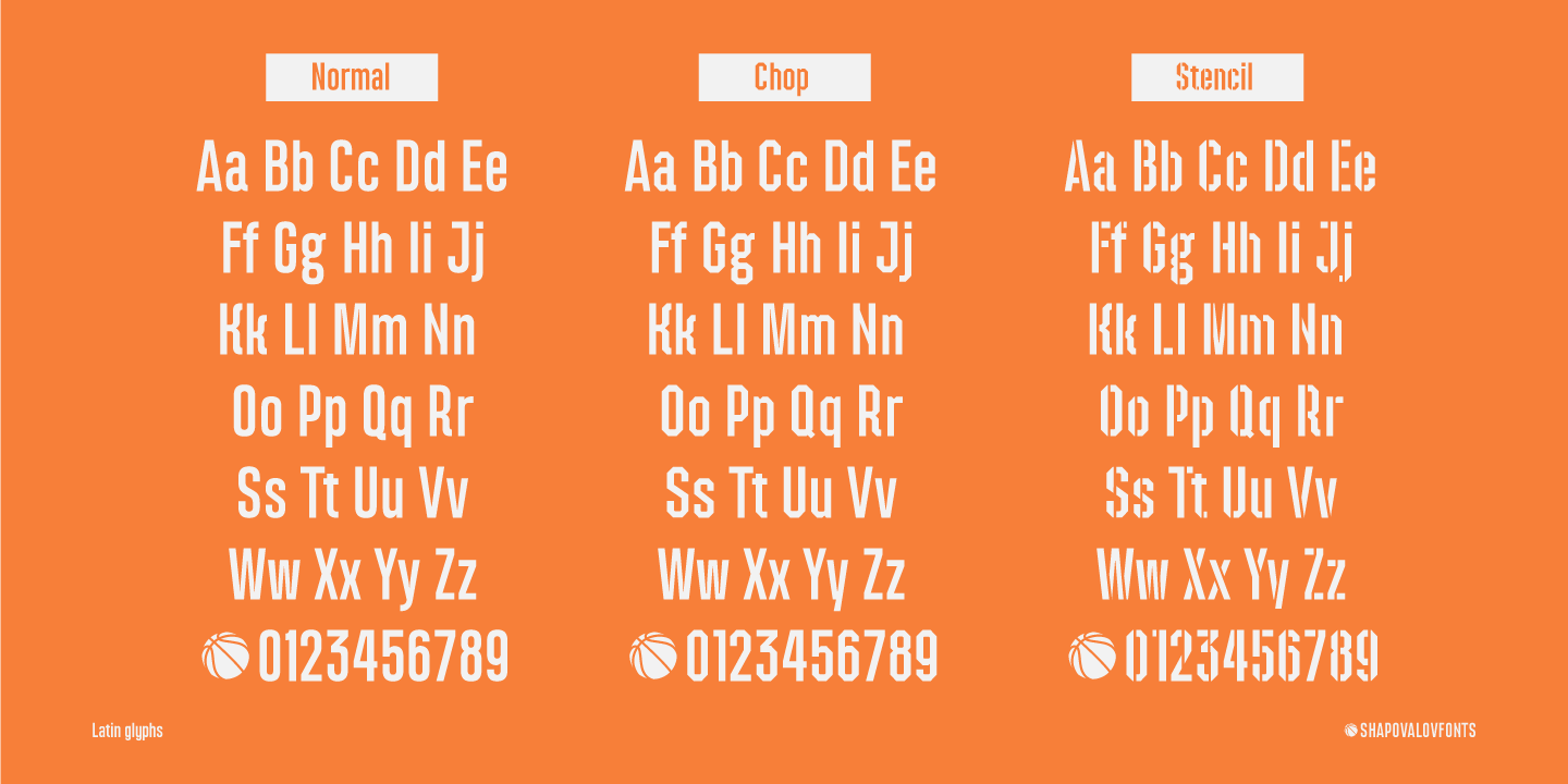 Пример шрифта Triplepass Chop